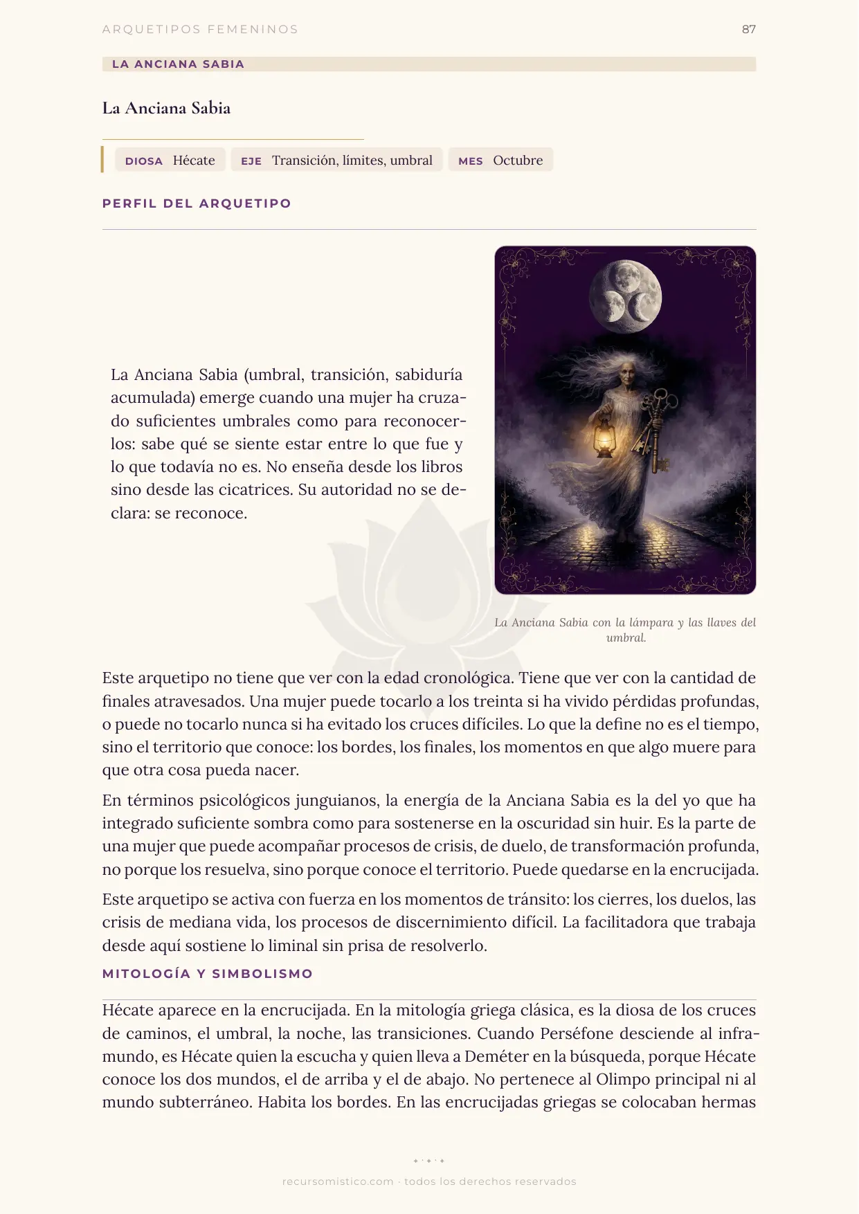 Perfil del arquetipo de La Anciana Sabia con Hécate