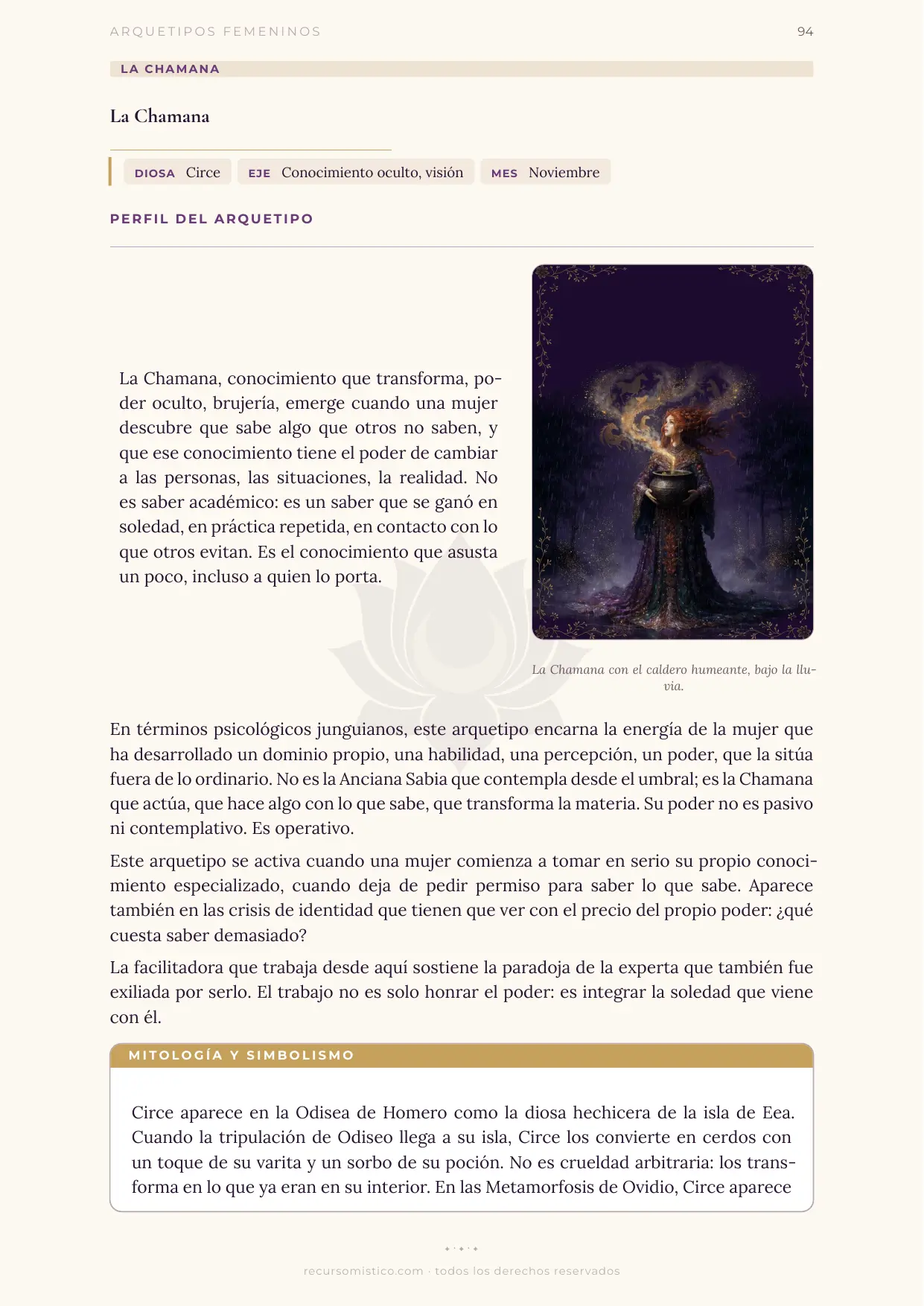 Perfil del arquetipo de La Chamana con Circe